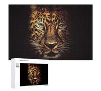 Rompecabezas 1000 PCS para Adolescentes Leopard Portrait in Shadows Rompecabezas para Adultos Juegos Divertidos Una Obra De Arte Ayuda A Ejercitar El Cerebro 1000 PCS