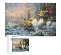 Rompecabezas 1000 PCS para Adolescentes Lighthouse by The Sea Rompecabezas para Adultos Juego De Ingenio Análisis Y Lógica 1000 PCS