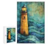 Rompecabezas 1000 PCS para Adolescentes Lighthouse on The Sea Lighthouse Over Abstract Sea Rompecabezas DIY Juguetes Una Obra De Arte como Regalo para Toda La Familia 1000 PCS