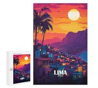 Rompecabezas 1000 PCS para Adolescentes Lima, Peru Cityscape at Sunset Rompecabezas para Adultos Juegos Familiares Carrera De Velocidad De Manos para Cumpleaños, Navidad 1000 PCS