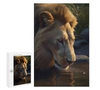 Rompecabezas 1000 PCS para Adolescentes Lion Water Drinking River Rompecabezas para Adultos Juego Práctico Pero Divertido Y Humorístico Regalo De Cumpleaños, Regalos, 1000 PCS