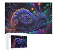 Rompecabezas 1000 PCS para Adolescentes Magical Neon Snail in Fantasy Forest Rompecabezas para Adultos Juego De Ingenio Análisis Y Lógica 1000 PCS