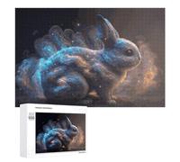 Rompecabezas 1000 PCS para Adolescentes Magical Rabbit in Starry Night Rompecabezas para Adultos Juegos Relajantes Decoración Interacción Entre Padres E Hijos 1000 PCS