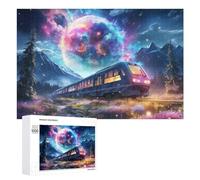 Rompecabezas 1000 PCS para Adolescentes Magical Train Journey Through Fantasy Landscapes Rompecabezas para Adultos Juego Familiar Carrera De Velocidad De Manos Regalos para Reducir El Estrés 1000 PCS