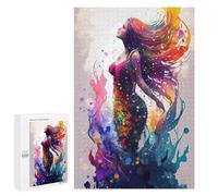 Rompecabezas 1000 PCS para Adolescentes Mermaid Watercolors Rompecabezas para Adultos Juego Práctico Pero Divertido Y Humorístico para Cumpleaños, Navidad 1000 PCS