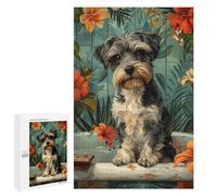 Rompecabezas 1000 PCS para Adolescentes Miniature Schnauzer Dog in Bathtub Rompecabezas DIY Juguetes Una Obra De Arte como Regalo para Toda La Familia 1000 PCS