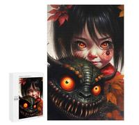 Rompecabezas 1000 PCS para Adolescentes Monster and Girl with Red Eyes Rompecabezas para Adultos Juego Familiar Una Obra De Arte como Regalo para Toda La Familia 1000 PCS