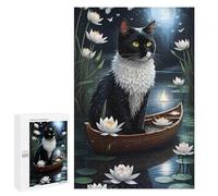Rompecabezas 1000 PCS para Adolescentes Moonlit Lotus Boat Rompecabezas Juegos Relajantes Mejora La Memoria Oferta como Regalos para Toda La Familia 1000 PCS