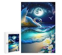 Rompecabezas 1000 PCS para Adolescentes Moonlit Swan Serenity Rompecabezas Juegos Relajantes Mejora La Memoria Oferta como Regalos para Toda La Familia 1000 PCS