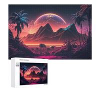 Rompecabezas 1000 PCS para Adolescentes Moonlit Tropical Paradise Rompecabezas para Adultos Juegos Divertidos Una Obra De Arte Ayuda A Ejercitar El Cerebro 1000 PCS