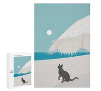 Rompecabezas 1000 PCS para Adolescentes Mountain Cat Silhouette Scene Rompecabezas para Adultos Juego De Ingenio Análisis Y Lógica 1000 PCS