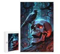Rompecabezas 1000 PCS para Adolescentes Mysterious Skull and Raven Rompecabezas para Adultos Juego Práctico Pero Divertido Y Humorístico Regalo De Cumpleaños, Regalos, 1000 PCS