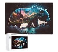Rompecabezas 1000 PCS para Adolescentes Nature's Majesty A Bear's Journey Through Colorful Landscapes Rompecabezas para Adultos Juego Familiar Carrera De Velocidad De Manos Regalos para Reducir El Es