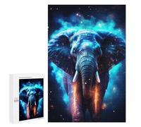 Rompecabezas 1000 PCS para Adolescentes Neon Cyan Elephant Nebulae Rompecabezas para Adultos Juguete Decoración De Pared Difícil Difícil Desafiante De Completar 1000 PCS