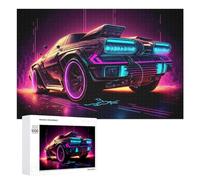 Rompecabezas 1000 PCS para Adolescentes Neon Future Car Artwork Rompecabezas para Adultos Juguete Decoración De Pared Mejora La Memoria Ayuda A Ejercitar El Cerebro 1000 PCS