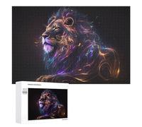 Rompecabezas 1000 PCS para Adolescentes Neon Lion Majesty Rompecabezas para Adolescentes Juegos Divertidos Ensamblaje De Patrones Ayuda Al Cerebro A Ejercitarse 1000 PCS