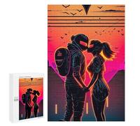 Rompecabezas 1000 PCS para Adolescentes Neon Romance Sunset Rompecabezas para Adultos Juego Familiar Carrera De Velocidad De Manos Regalos para Reducir El Estrés 1000 PCS