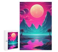 Rompecabezas 1000 PCS para Adolescentes Neon Synthwave Brilliance Rompecabezas para Adultos Juego Familiar Decoración del Hogar para Cumpleaños, Navidad 1000 PCS