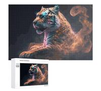 Rompecabezas 1000 PCS para Adolescentes Neon Tiger in Flames Rompecabezas para Adolescentes Juegos Divertidos Ensamblaje De Patrones Ayuda Al Cerebro A Ejercitarse 1000 PCS