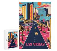 Rompecabezas 1000 PCS para Adolescentes Neon Vegas Strip Rompecabezas para Adultos Juego Práctico Arte De Pared Desafiante De Completar 1000 PCS