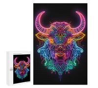 Rompecabezas 1000 PCS para Adolescentes Neon Yak Animal Rompecabezas para Adultos Juegos De Relajación Vacaciones En Casa Matar El Tiempo 1000 PCS