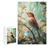 Rompecabezas 1000 PCS para Adolescentes Nightingale Bird on Branch with Flowers Rompecabezas para Adultos Juguetes De Bricolaje Análisis Y Lógica Trato como Regalos para Toda La Familia 1000 PCS