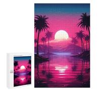 Rompecabezas 1000 PCS para Adolescentes Noir Neon Nostalgia Rompecabezas para Adultos Juego Familiar Decoración del Hogar para Cumpleaños, Navidad 1000 PCS