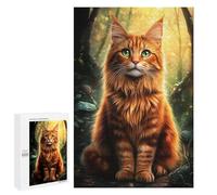 Rompecabezas 1000 PCS para Adolescentes Norwegian Forest Cat in Forest Rompecabezas para Adultos Juguetes Antiestrés Decoración Perfecta Regalos para Reducir El Estrés 1000 PCS