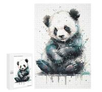 Rompecabezas 1000 PCS para Adolescentes Panda Watercolor Rompecabezas para Adultos Juego Práctico Decoración del Hogar Cumpleaños Y Navidad 1000 PCS