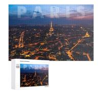 Rompecabezas 1000 PCS para Adolescentes Paris City of Lights at Dusk Rompecabezas para Adultos Juegos Relajantes Decoración Interacción Entre Padres E Hijos 1000 PCS