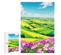 Rompecabezas 1000 PCS para Adolescentes Pastoral Fields of Color Rompecabezas para Adultos Juegos Relajantes Difícil Difícil Desafío Educativo 1000 PCS