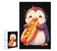 Rompecabezas 1000 PCS para Adolescentes Penguin Loves Hot Dog Rompecabezas para Adultos Juego Familiar Una Obra De Arte como Regalo para Toda La Familia 1000 PCS