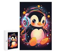 Rompecabezas 1000 PCS para Adolescentes Penguin Star Headphones Rompecabezas Juego De Ingenio Aliviador De Estrés Desafiante para Completar 1000 PCS