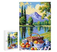Rompecabezas 1000 PCS para Adolescentes Picnic by The Lake Painting Rompecabezas DIY Juguetes Una Obra De Arte como Regalo para Toda La Familia 1000 PCS