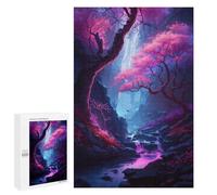 Rompecabezas 1000 PCS para Adolescentes Pink Cherry Blossom Cave Rompecabezas Juego De Ingenio Aliviador De Estrés Desafiante para Completar 1000 PCS