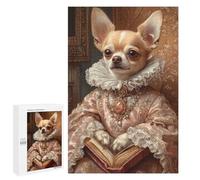 Rompecabezas 1000 PCS para Adolescentes Pink Elegance Chihuahua Royal Dog Wall Art Chihuahua in Royal Attire Rompecabezas Juegos Familiares Ensamblaje De Patrones Cumpleaños Y Nav