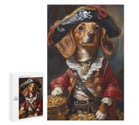 Rompecabezas 1000 PCS para Adolescentes Pirate Dog with Treasure Chest-1 Rompecabezas para Adolescentes Análisis Y Lógica Entrena Tu Cerebro Y Tus Manos Juego De Desafío Único 1000 PCS