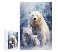 Rompecabezas 1000 PCS para Adolescentes Polar Bear Family Xmas Rompecabezas para Adultos Juego Práctico Decoración del Hogar Cumpleaños Y Navidad 1000 PCS
