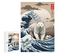 Rompecabezas 1000 PCS para Adolescentes Polar Bear Great Wave Rompecabezas para Adultos Juegos Familiares Carrera De Velocidad De Manos para Cumpleaños, Navidad 1000 PCS