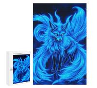 Rompecabezas 1000 PCS para Adolescentes Power Kitsune Fox Neon Rompecabezas para Adultos Juegos De Relajación Vacaciones En Casa Matar El Tiempo 1000 PCS