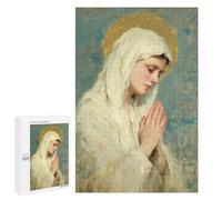 Rompecabezas 1000 PCS para Adolescentes Praying Woman with Halo Painting Rompecabezas para Adultos Juego Práctico Arte De Pared Desafiante De Completar 1000 PCS