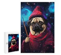 Rompecabezas 1000 PCS para Adolescentes Pug Wizard Pixel Art Cute Rompecabezas para Adultos Juego Familiar Decoración del Hogar para Cumpleaños, Navidad 1000 PCS