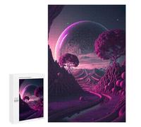 Rompecabezas 1000 PCS para Adolescentes Purple Planet Landscape Rompecabezas para Adultos Juguete Decoración De Pared Difícil Difícil Desafiante De Completar 1000 PCS