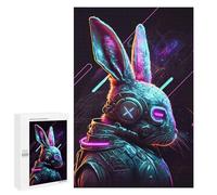 Rompecabezas 1000 PCS para Adolescentes Rabbit Neon Rompecabezas para Adultos Juegos De Relajación Vacaciones En Casa Matar El Tiempo 1000 PCS