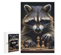 Rompecabezas 1000 PCS para Adolescentes Raccoon Chess Rompecabezas para Adultos Juegos Familiares Carrera De Velocidad De Manos para Cumpleaños, Navidad 1000 PCS