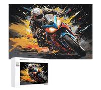 Rompecabezas 1000 PCS para Adolescentes Racing Spirit Motorcycle Speed Art Rompecabezas para Adultos Juegos Relajantes Decoración Interacción Entre Padres E Hijos 1000 PCS