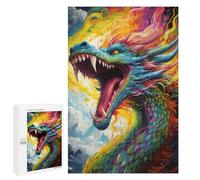 Rompecabezas 1000 PCS para Adolescentes Rainbow Dragon'S Roar Rompecabezas para Adultos Juegos Relajantes Decoración Interacción Entre Padres E Hijos 1000 PCS