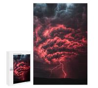 Rompecabezas 1000 PCS para Adolescentes Red Lightning Storm Rompecabezas para Adultos Juego Familiar Una Obra De Arte como Regalo para Toda La Familia 1000 PCS