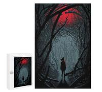 Rompecabezas 1000 PCS para Adolescentes Red Moonlit Forest Path Rompecabezas para Adultos Juegos Divertidos Una Obra De Arte Ayuda A Ejercitar El Cerebro 1000 PCS