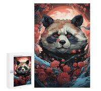 Rompecabezas 1000 PCS para Adolescentes Red Rose Panda Moon Rompecabezas para Adultos Juegos Relajantes Decoración Interacción Entre Padres E Hijos 1000 PCS
